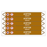 Značení potrubí, aceton,5 ks, 150 × 12 mm